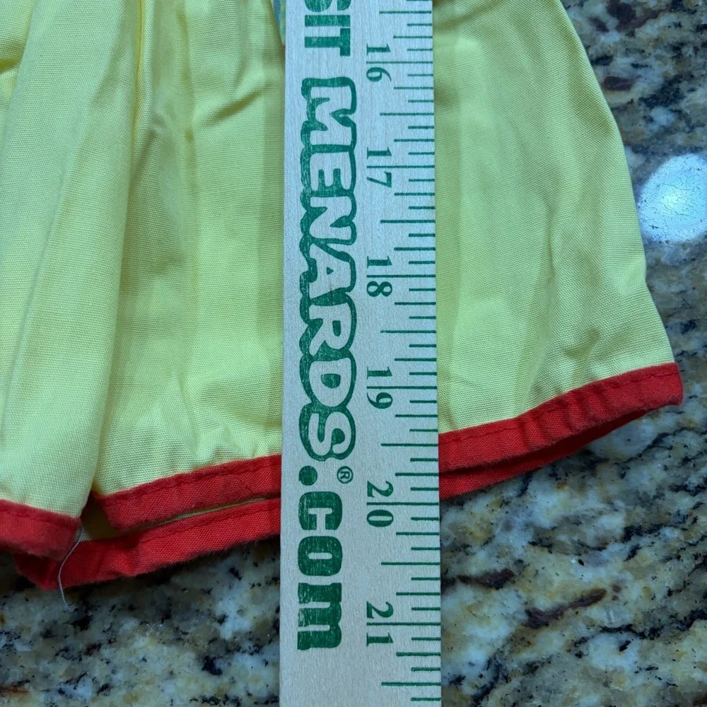 Vintage Polar Infantswear Yellow ABC Smocked Sunsuit Romper Red Trim 2T USA Made